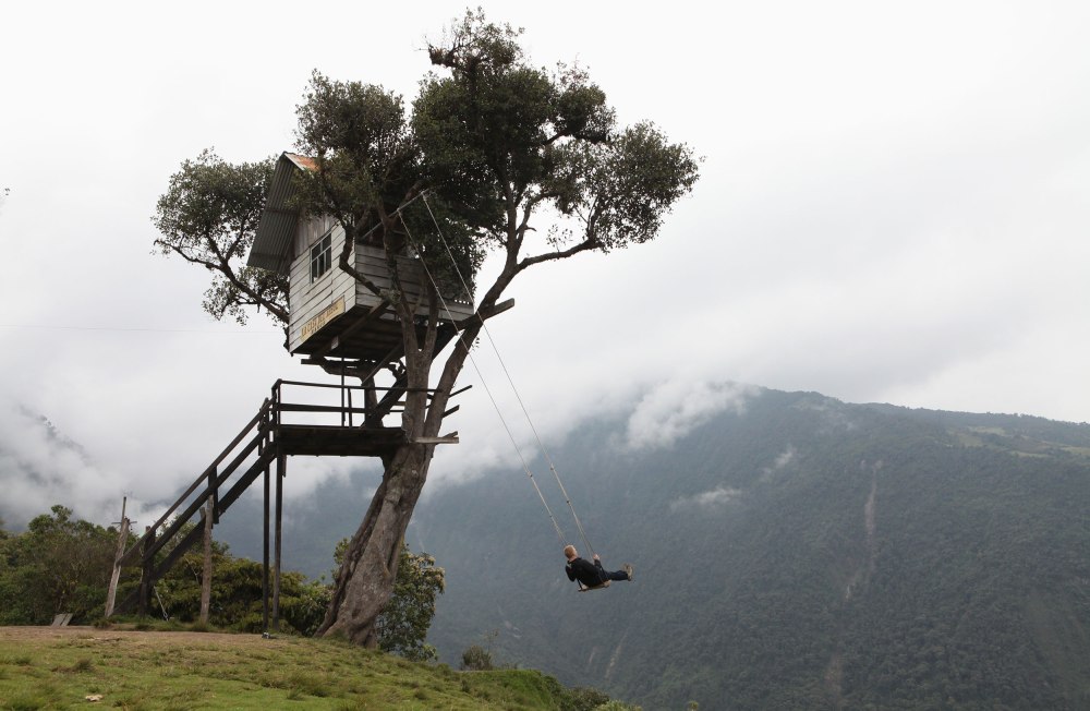 The Swing at the Edge of the World is known locally in Banos Ecuador at La Casa Del Arbol. Photo: Alex Washburn
